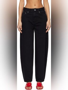 Ganni Washed Black Denim Jeans Sz 30 NWT